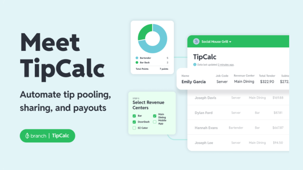 Branch TipCalc hospitality platform