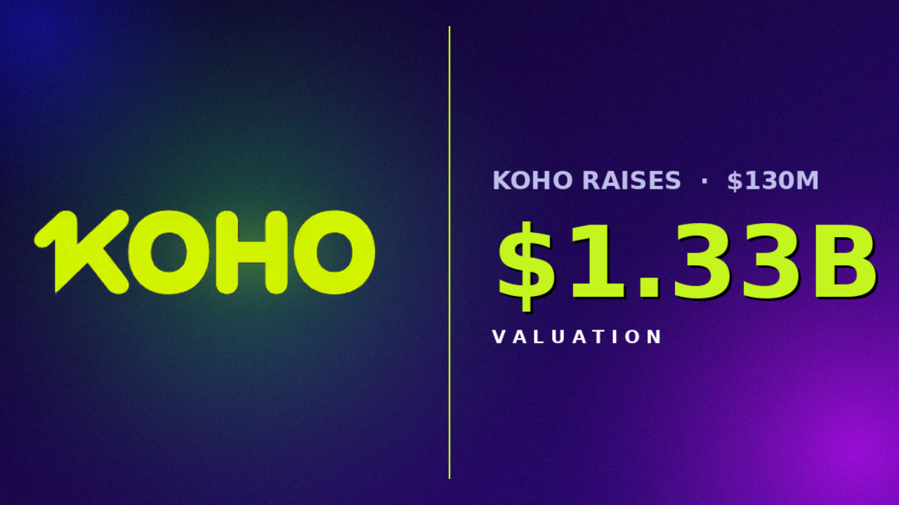 KOHO funding announcement and fintech growth graphic