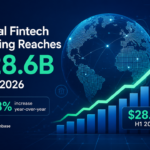 Global fintech venture funding reached $28.6 billion during the first half of 2026, according to Crunchbase.